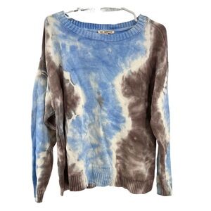 All Worthy tie dye L sweater cotton rayon casual neutral boho fall winter